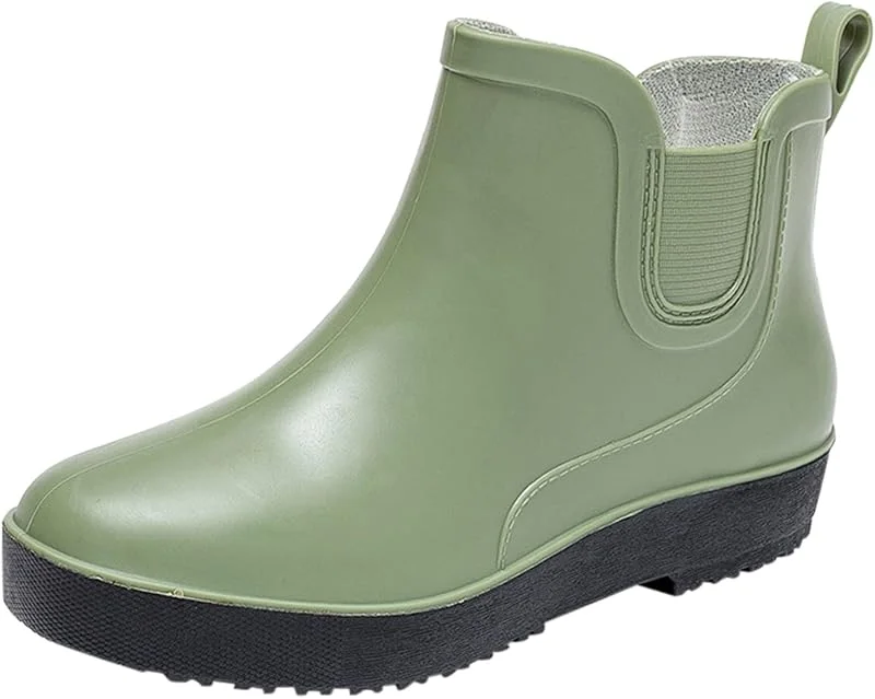 Regenstiefel für Damen, Gummi, wasserdicht, rutschfest, leicht, Regenschuhe für Arbeit, Outdoor, Angeln, Autowäsche, Garten — Heizkleidung