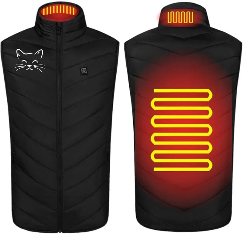 Beheizte Weste Herren Heated Vest, Beheizte Weste Damen Herren, Beheizbare Weste USB Lade Heizweste Beheizte Weste mit 3 Einstellbare Wärmestufe, USB Eletriksche Heizweste für Skifahren, Angeln — Heizkleidung