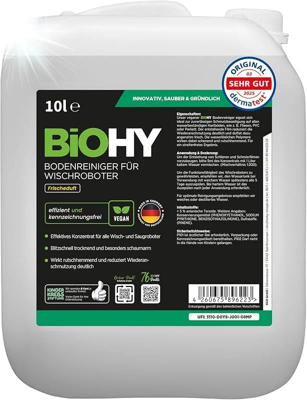 BiOHY Bodenreiniger für Wischroboter (10 Liter Kanister), Reinigungsmittel — Heizung Warmepumpe