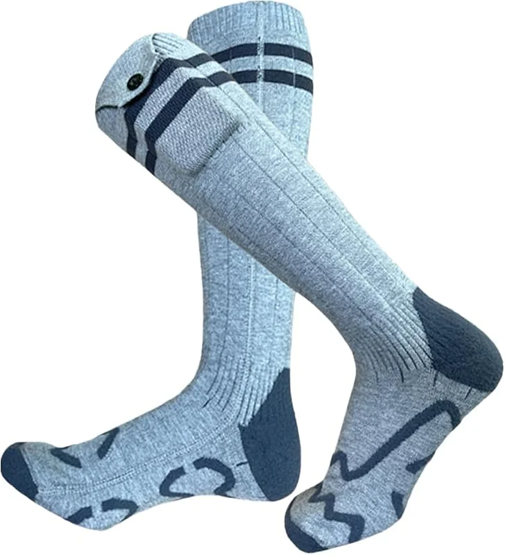 Wiederaufladbare Heizsocken, wiederaufladbar, 4 Heizstufen, thermische Wintersocken, für Herren, Wandern, Radfahren, Camping, Angeln, Bauernarbeit — Heizkleidung