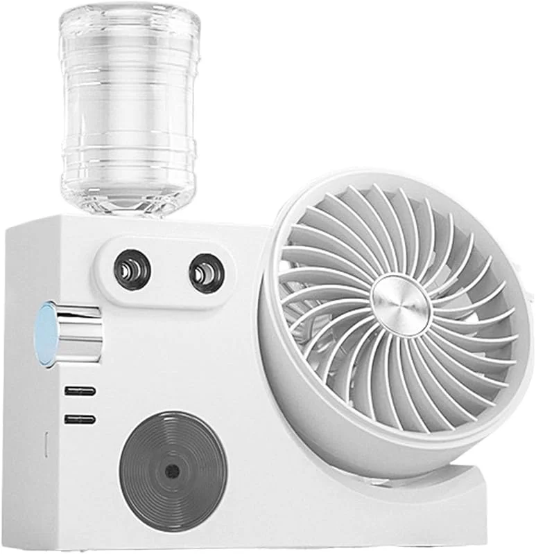 Tragbarer Ventilator mit Zerstäuber, wiederaufladbar — Luftbefeuchter