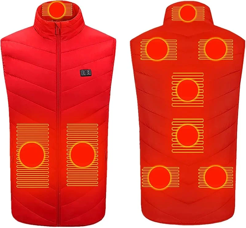 Battnot Heizweste - Beheizbare Weste für Herren Damen, 9 Zonen Elektrischer Beheizte Warme Weste, Winterjacke Beheizbare Jacke Steppweste, Heizjacke Mit Heizung für Outdoor (Ohne Powerbank) — Heizkleidung