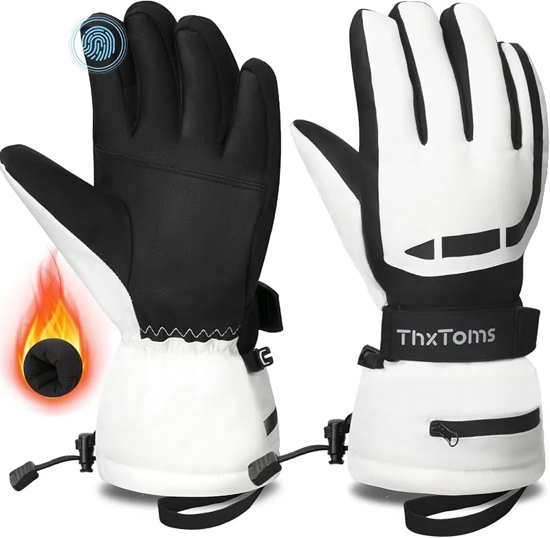 ThxToms skihandschuhe für Damen und Herren, Wasserdicht winterhandschuhe mit 3M Thinsulate Wärmefutter, Fahrradhandschuhe Touchscreen, Laufen, Skifahren, Wandern, Radfahren, Motorradfahren — Heizkleidung