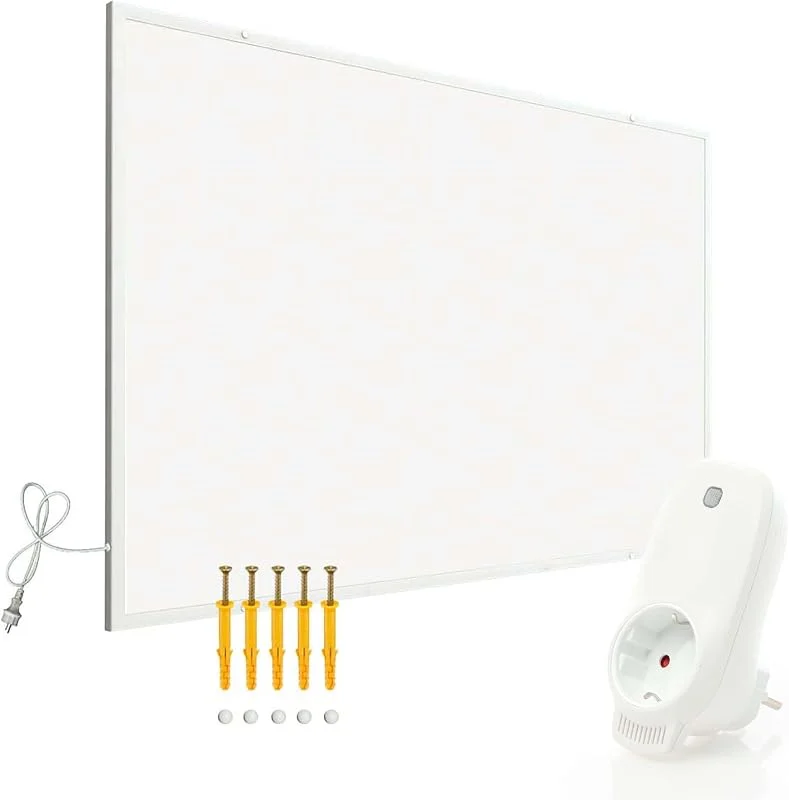 Wiltec Infrarotheizung 400 Watt inkl. WLAN-Thermostat, Heizkörper mit WLAN Steuerung, Wandmontage Elektroheizung, Heizpaneel IR-Heizung — Heizung Warmepumpe