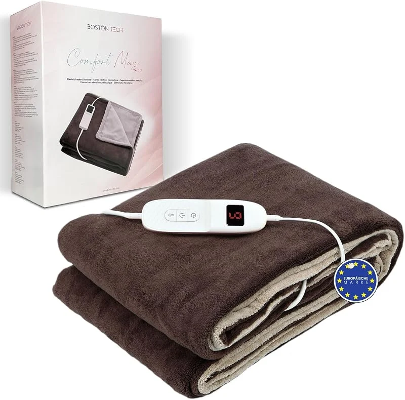 Elektrische Heizdecke Comfortmax Double, 180x130 cm, 9 Temperaturstufen, Abnehmbares Bedienfeld, Schnelles Aufheizen, Automatische Abschaltung, Überhitzungsschutz, Waschmaschinenfest — Heizung Warmepumpe