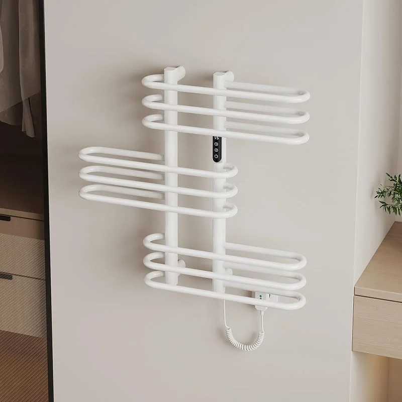 EMKE WiFi Elektrischer Handtuchheizkörper 660x700 mm, Weiß, 375 W — Heizung Warmepumpe