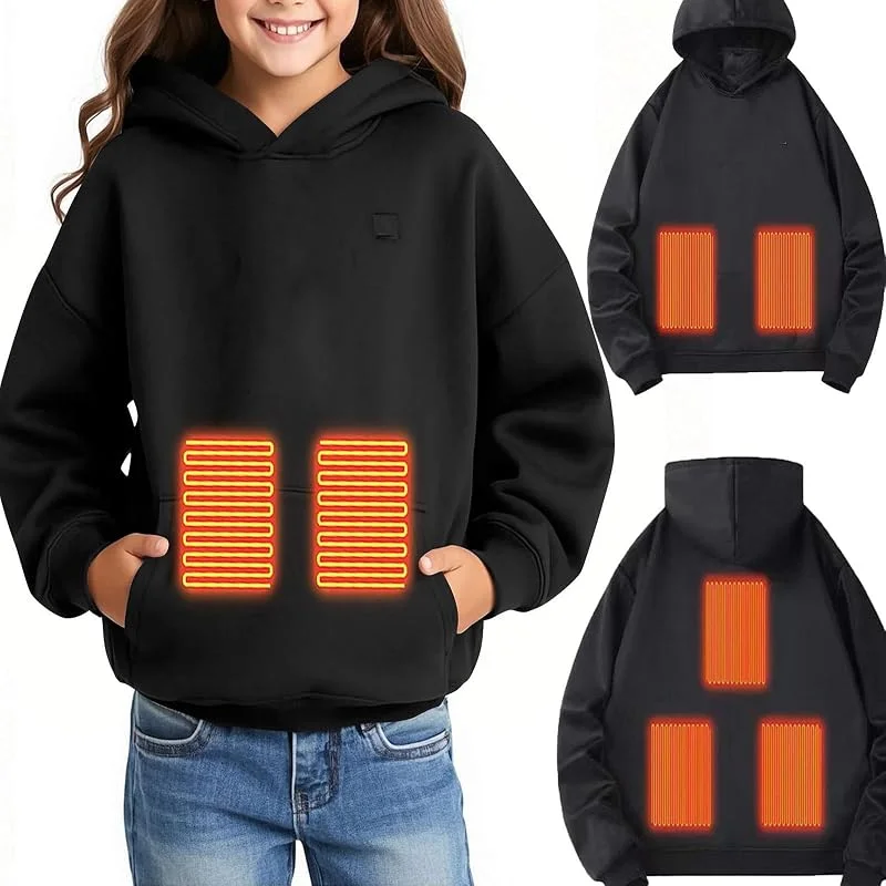 Beheizbare Hoodie Kinder, Schnelle Aufheizen Heizpullover Beheizte Pullover — Heizkleidung