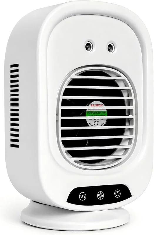 Mobile Klimaanlage, Mini Luftkühler mit 300mL Wassertank, Klimaanlage mobil für Büro, Schlafzimmer, Camping (Weiß) — Luftbefeuchter