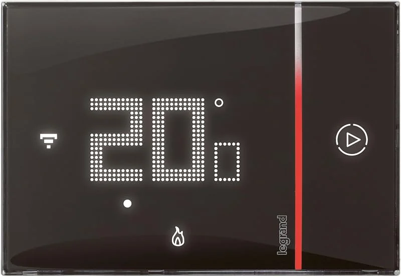LEGRAND - Smarther with Netatmo Smart Thermostat für Unterputz Montage - 2 Module - Schwarz - 49039 — Heizung Warmepumpe