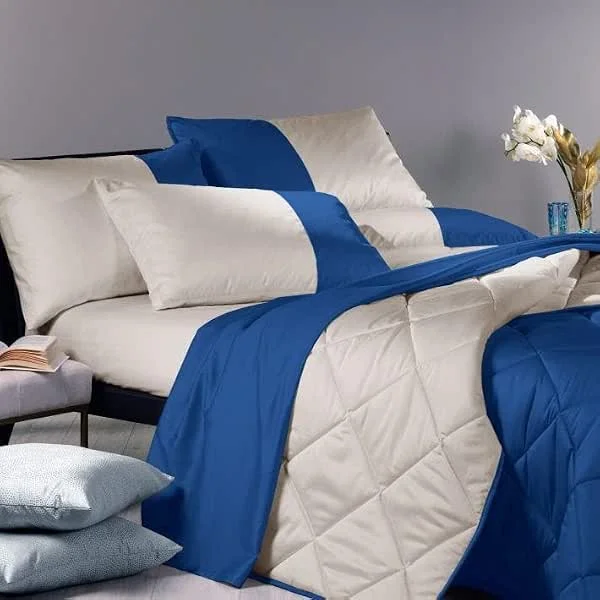 Caleffi 1001133 Baumwollsatin Suite Heizdecke Übergangszeit für Doppelbett Blau Seil — Heizung Warmepumpe