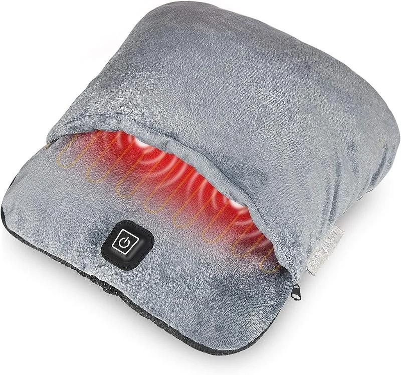 Fußwärmer mit Heiz- und Vibrationsmassagefunktion, elektrischer Fußwärmer, schnelles Heizkissen, ultraweiches Flanell-Fleece mit 3 Einstellungen, langlebige Anti-Rutsch-Sohle, für Damen und Herren — Heizung Warmepumpe