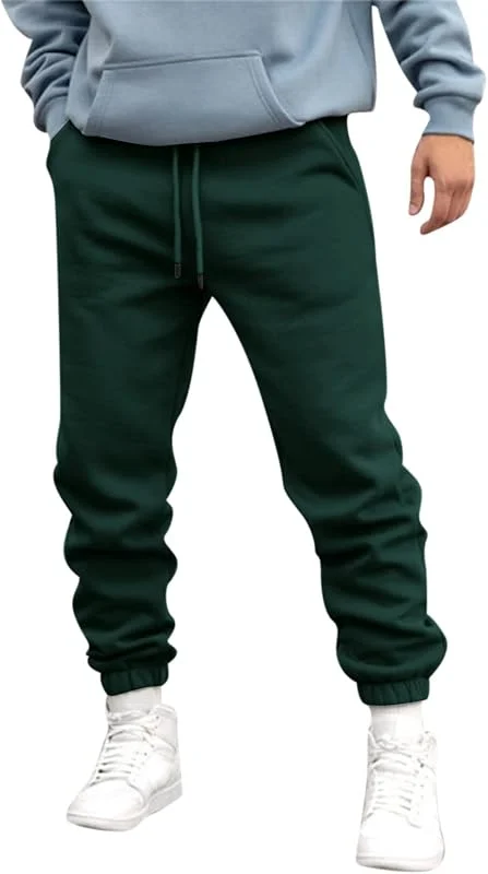 Generisch Jogginghose Herren Baumwolle Thermo Dicke Breite Jogginghosen Baggy Warme Fleece Gefütterte Weit Gym Sporthosen Winter Track Pants mit reißverschluss Taschen — Heizkleidung
