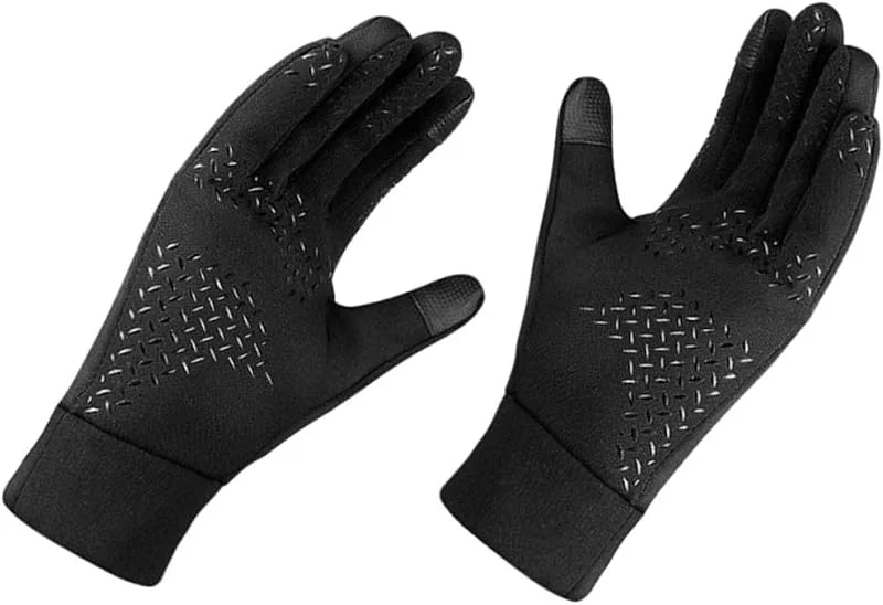 BESTOYARD Winter Fahrrad Handschuhe mit Touchscreen, rutschfest, Schwarz — Heizkleidung