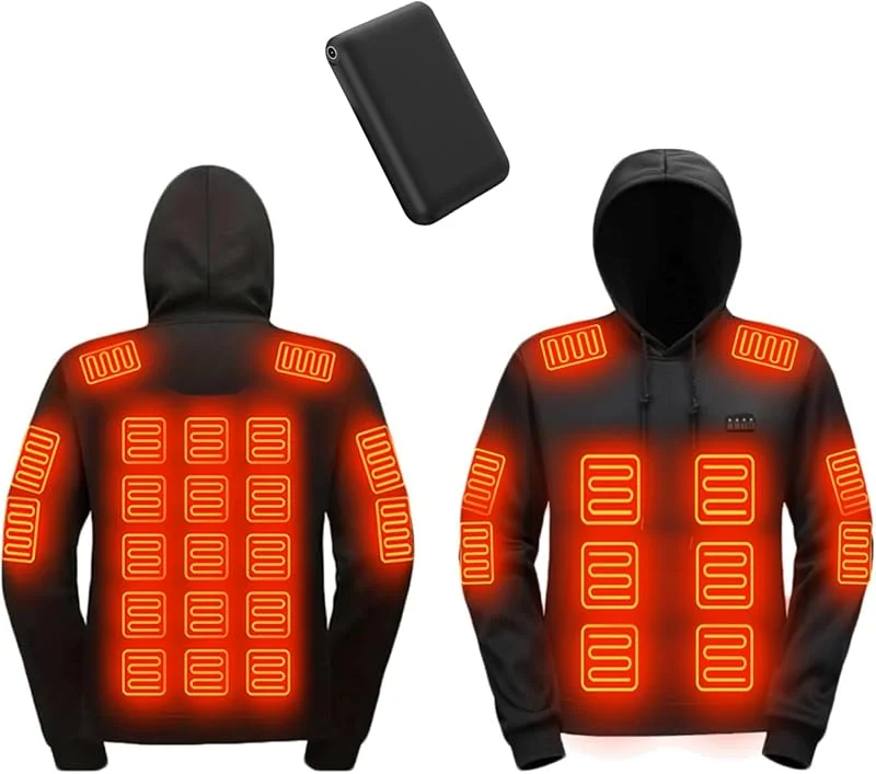 Testsieger Beheizbarer Hoodie Herren Damen Heated Beheizter Kapuzenpullover Heizung 17 Heizzonen Beheizbarer Pullover Plüsch Sweatshirt Kleidung Outdoor Heizpullover Winter Körperwärmer Mantel — Heizkleidung