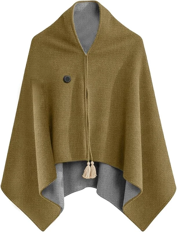 Beheizbare tragbare Decke 3 Temperaturstufen Wärmender Winterponcho — Heizung Warmepumpe