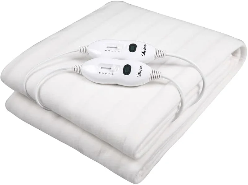 ARDES - AR4U140A Elektrischer Doppelbettwärmer TERMOKIND, Wärmedecke 2X60W - Doppelbettwärmer 2 beheizte Zonen - Elektrische Heizdecke 100% Polyester, handwaschbar, Weiß — Heizung Warmepumpe