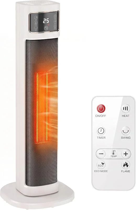 HOMCOM Heizlüfter 2000W Heizlüfter, PTC Keramik Elektrisch Oszillation — Heizung Warmepumpe