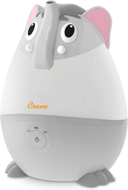 Crane Adorables Ultraschall-Mini-Luftbefeuchter für Schlafzimmer und Kinderzimmer, 5 Gallonen Cool Mist Luftbefeuchter für große Räume oder Kinderzimmer, Luftbefeuchter Filter optional, Mini-Elefant