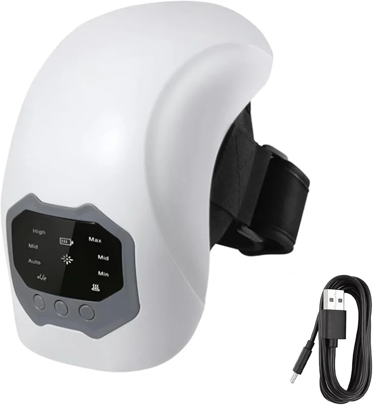 Kabelloses Kniemassagegerät, Wiederaufladbares Massagegerät, mit Rotlichtheizung, 48 cm langen Kniebändern, LED-Bildschirm, Kabelloses Knie-Massagegerät kniewärmer für entspannte Knie — Heizkleidung
