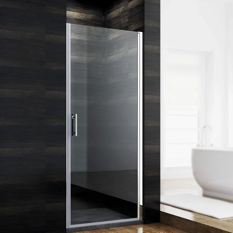 SONNI Pendeltür für Nische mit 5 mm ESG-Nano, Duschtür, Silber, 80x185 cm — Heizung Warmepumpe