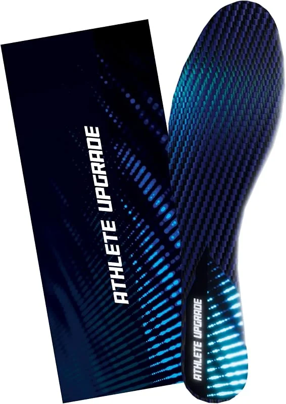 Aerospace Carbon Fibre Einlegesohlen Hohe Leistung für Sport (Paar) - Blue Metal Threads Edition (42) — Heizkleidung