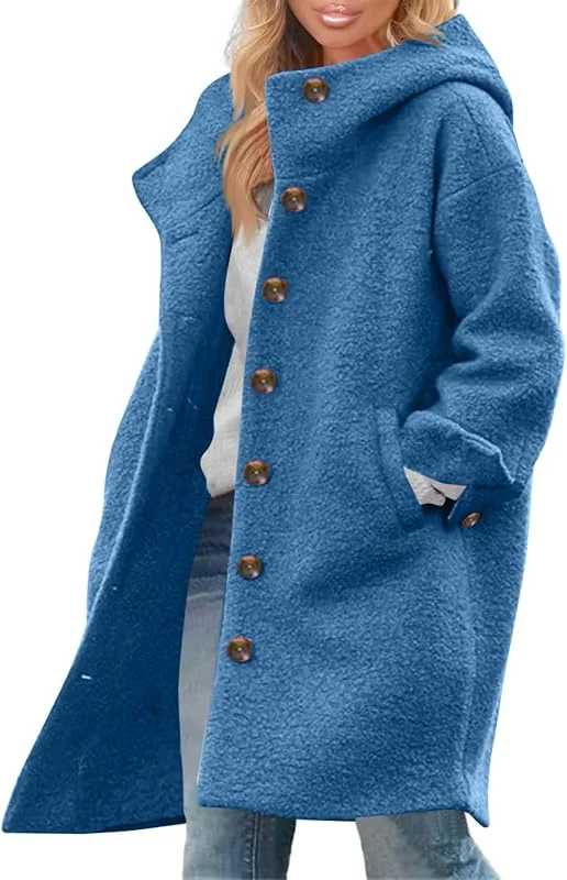 Ansenesna Wintermantel Damen Lang Wolle Wollmantel Damen Winter Oversize — Heizkleidung