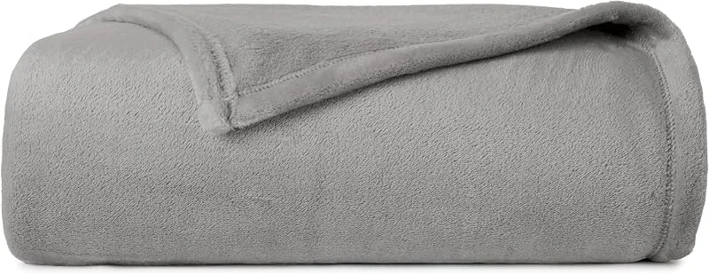 Casual Living 32588 Twin-Twin XL Größe Fleecebett Plüschdecke Haus und Hotel Luxury Premium Collection Ultraweiche Leichte Decken, Twin, Twin XL, Grau — Heizung Warmepumpe