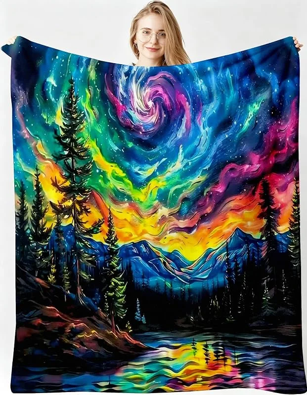 Kuscheldecke XXL 220x240 cm Sternenhimmel für Sofa, Doppelbett-B322 — Heizung Warmepumpe