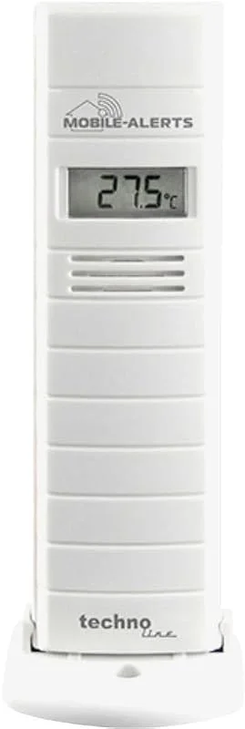 Technoline Mobile Alerts Zusatzsensor MA 10200 - Thermo - Hygro-Sensor mit Datenübertragung auf das Smartphone, mit Alexa kompatibel, Temperatur- und Luftfeuchteüberwachung, 9 x 7 x 18 cm — Luftbefeuchter