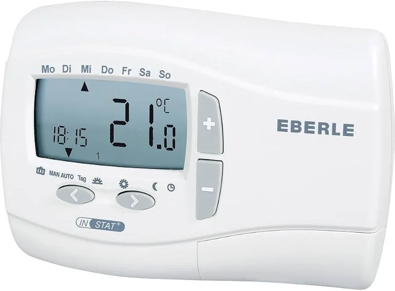 Eberle Uhrenthermostat INSTAT+ 2R, Ausgang: Relais 1 Wechsler (potentialfrei), Reinweiß — Heizung Warmepumpe