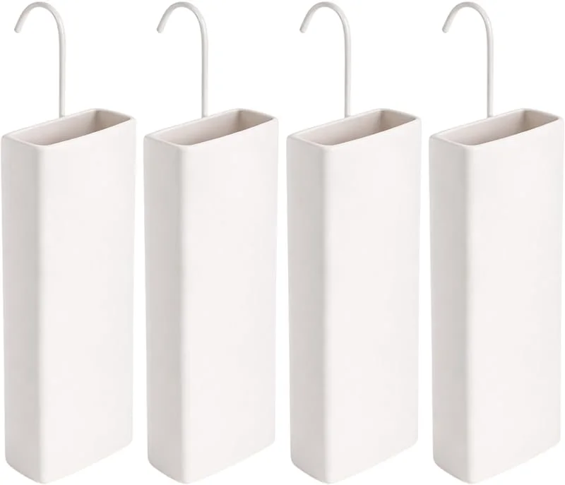 Luftbefeuchter für Heizung Set inkl. Haken - Keramik Wasserverdunster - weiß beige - Wasserverdunster verdampfer verdunster Heizkörper - Neutral - 4 Stück