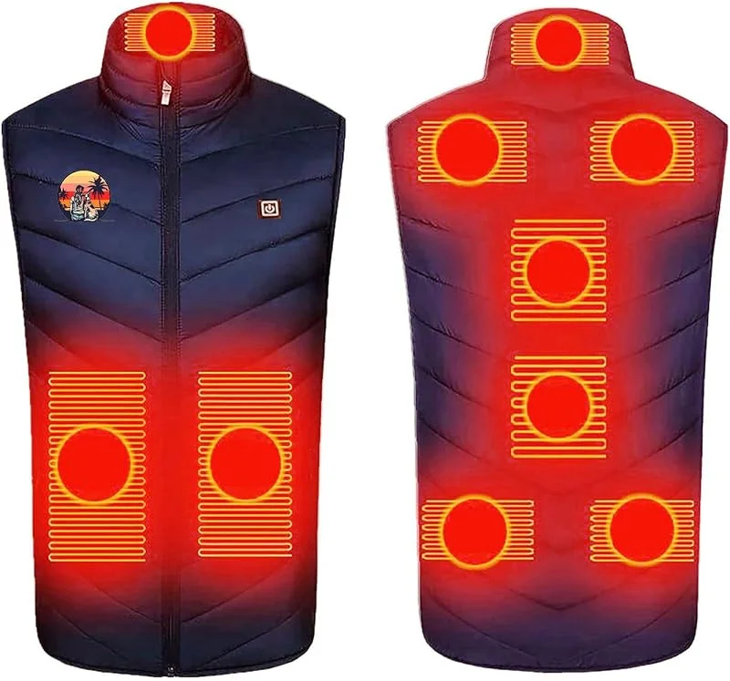 Zeiayuas Beheizbare Weste Damen Herren Warm Winter Heizweste Unisex 9 Zonen Heizung 3 Temperaturregler Beheizte Weste Beheizbare Jacke Leichte Wärmeweste Stehkragen Heizjacke Warme Dicke Heated Vest — Heizkleidung
