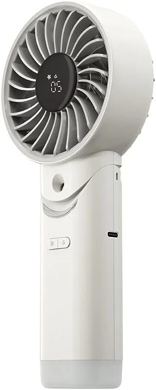 Nitecore Handventilator izzCool™ 30 – Taschenventilator mit Luftbefeuchter, 5 Stufen, 3500 mAh Akku, 10h Laufzeit, LED Display, tragbarer Mini Ventilator mit Sprühnebel, Weiß