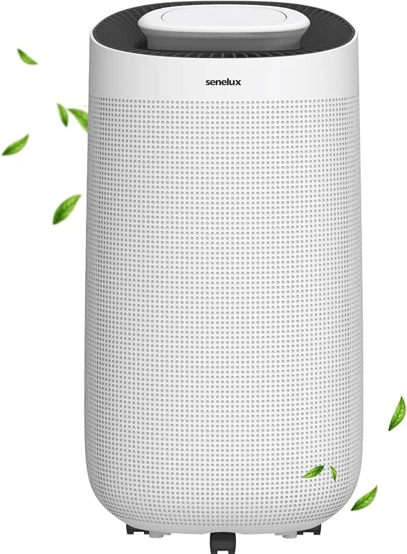 Senelux 12L, Day Dehumidifier, Portable Electric Dehumidifier with 3.2 L Water Tank Continuous Drainage, Washable Filter, Intelligent Humidity Control for Home Damp Bedroom Kitchen Bathroom Basement — Luftbefeuchter