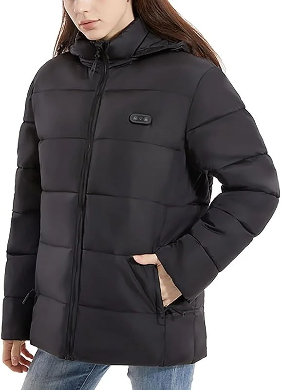 KQIVAM Beheizbare Jacke Herren Damen Heizjacke 15-Zonen Beheizbare Jacke mit kapuze, Warme Pufferjacke, Beheizte Jacke Heizjacke Beheizte Weste Winterjacke für Outdoor Wandern Jagd Motorrad Camping — Heizkleidung