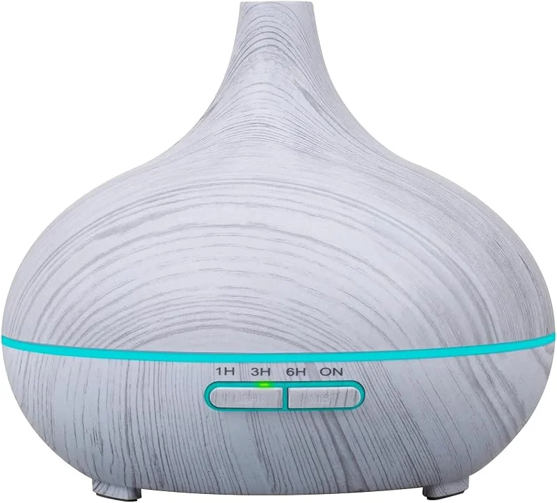 Ambiano Aroma Diffuser 300ml - Ultraschall-Luftbefeuchter mit 14 Farben LED-Licht & Timer, Aromatherapie, Duftlampe für ätherische Öle (Grau)