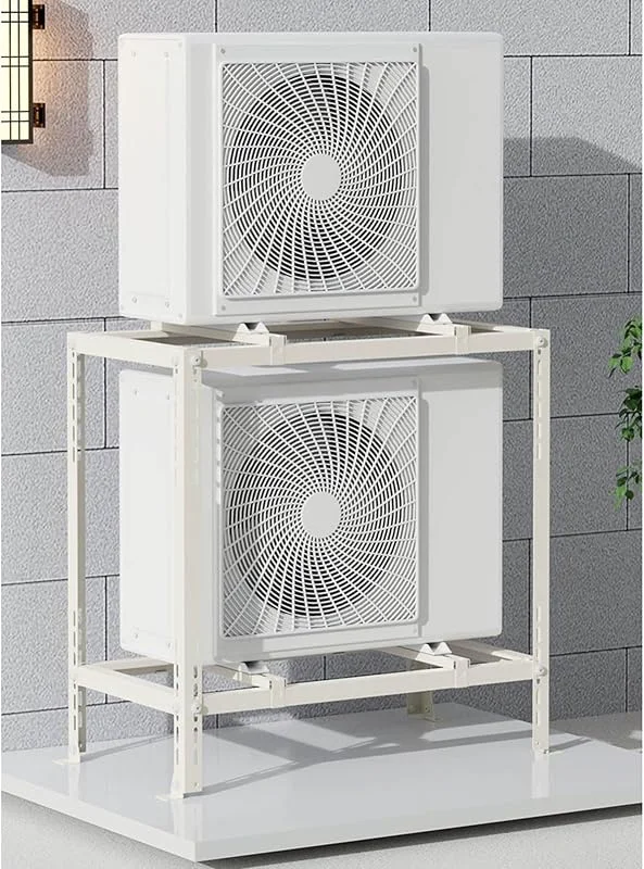 Hochleistungs-Mini-Split-Klimaanlage – doppellagige Wärmepumpen-Montagehalterung, universelle Kondensatorhalterung, Bodenmontagelösung. — Heizung Warmepumpe