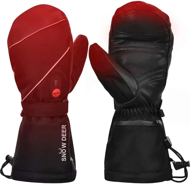 Beheizte Handschuhe, Wiederaufladbarem Lithium Akku 7.4V 2200MAH Skifahren Fausthandschuhe Herren und Damen für Skifahren, Jagen, Angeln, Reiten, Radfahren, Camping, Wandern, Motorradfahren Handwärmer — Heizkleidung