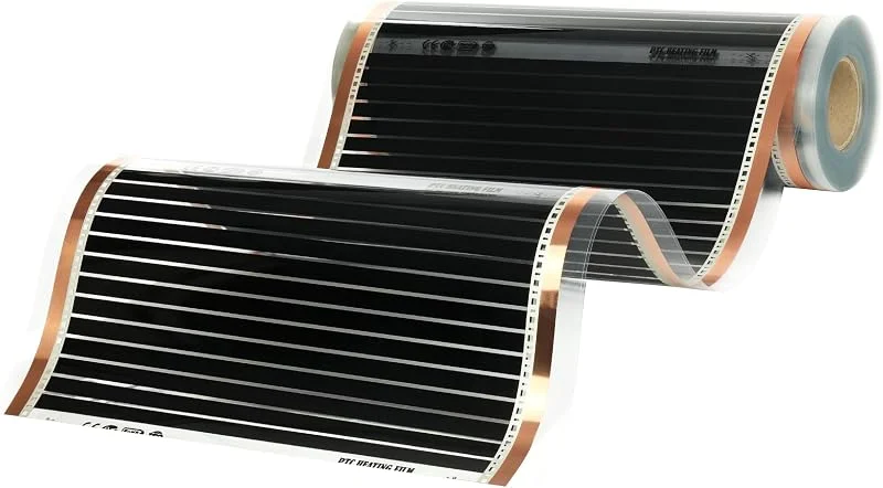 Heizfolie 110 W, m², 1 m x 50 cm, 0, 5 m² Infrarot Fußbodenheizung Folie, Zuschneidbar Alle 25 cm, Selbstregulierende PTC Heizmatte Für Boden, Wand, Decke, Laminat, Vinyl, Fliesen — Heizung Warmepumpe